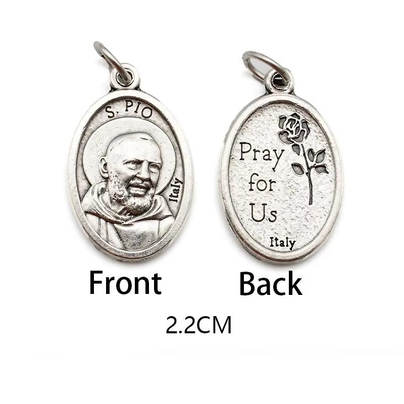 Двусторонние металлические подвески, ожерелья, браслеты, аксессуары своими руками, большая овальная святая медаль, кулон для любой цепи или ожерелья, христианские украшения