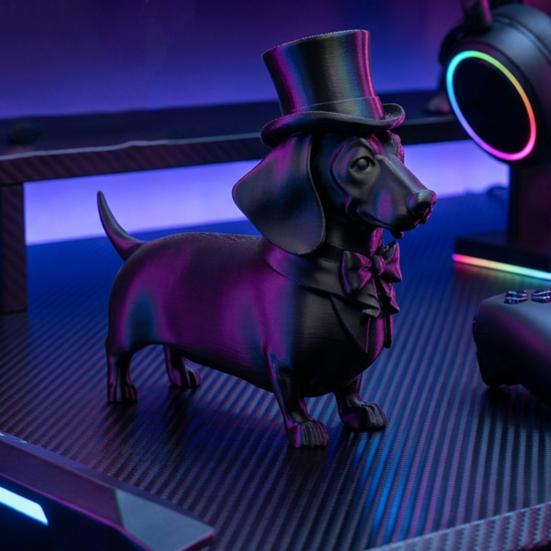 3D-печатная статуэтка таксы Yousheng с цилиндром, винтажная фигурка джентльмена-собаки, милый декор для стола в домашнем офисе, уникальная