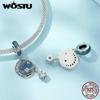 WOSTU Очаровательные лунные бусины со звездами и галактиками из стерлингового серебра 925 пробы в стиле темной ночи, подходят для изготовления женских браслетов и браслетов своими руками, ювелирных изделий