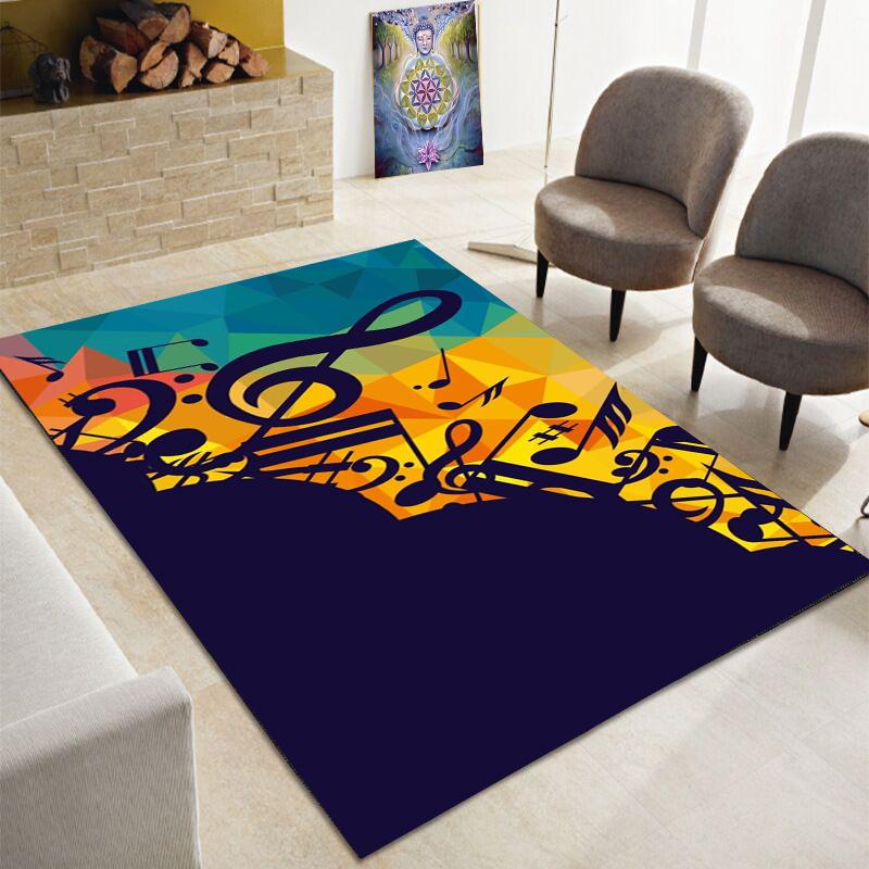 3D Creative Music Note Large Carpet, Living Room, Bedroom Sofa Carpet, Kitchen, Bathroom Door Mat, Non Slip Floor Mat Gift