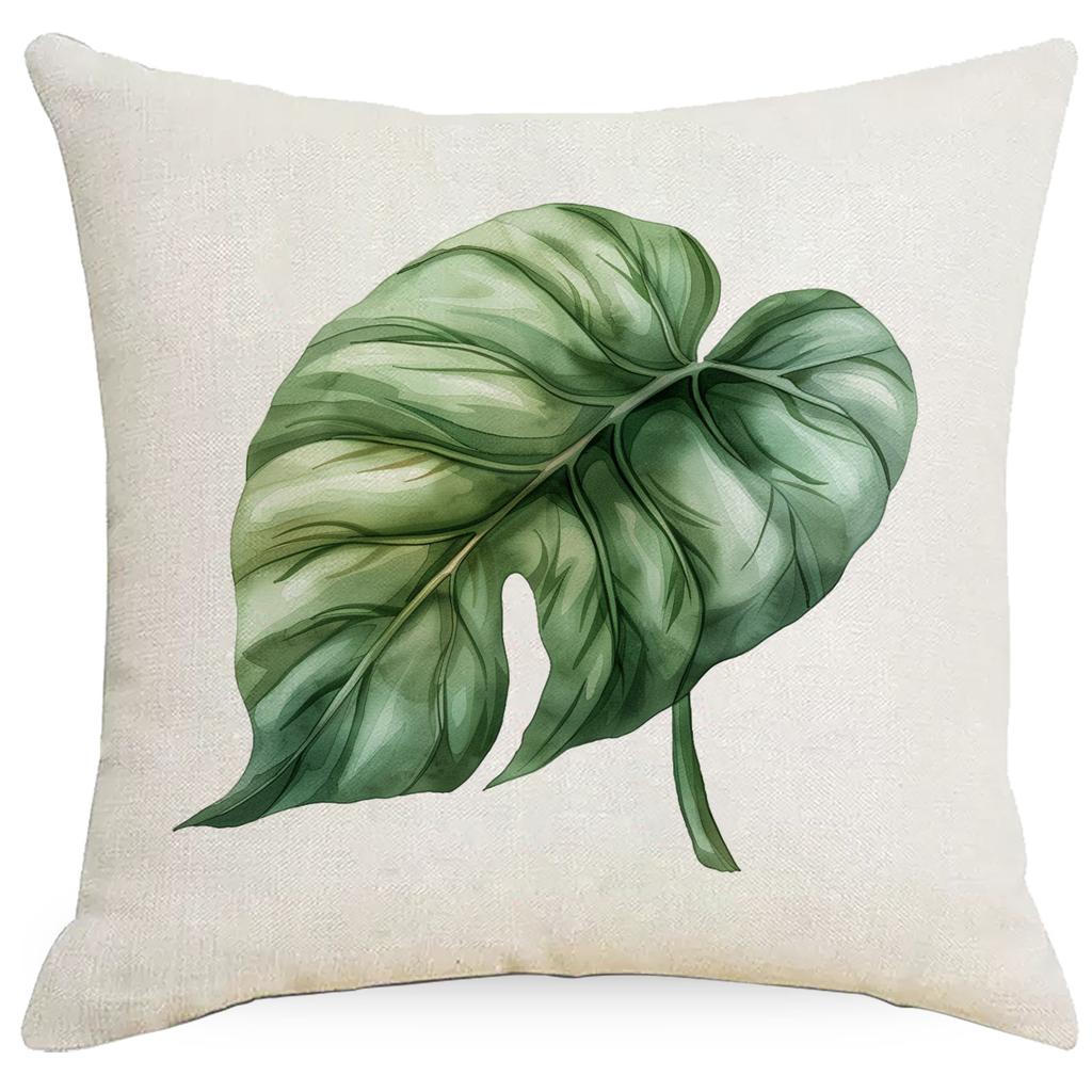 Summer Plant Leaves Pillow Simple Modern Tropical Plant Green Plant Pillow Sofa