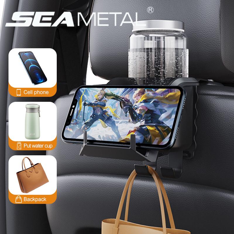 SEAMETAL Подголовник автомобильного сиденья, крючок-подстаканник, подвесной крючок на спинку автосиденья, держатель для телефона, многофункциональный держатель для напитков, органайзер