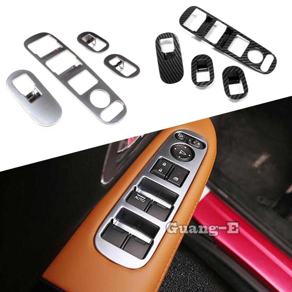 Car ABS Inner Door Window Glass Panel Armrest Lift Switch Button Trim Frame 4pcs For Honda HRV HR-V Vezel
