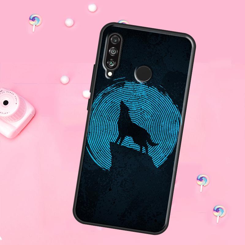wolf art black For Huawei Nova 12i 7i 8i 11i 12s Y73 Y70 Y90 Y60 Y72 Y61 Y91 9 10 SE P30 Pro P40 Lite Case