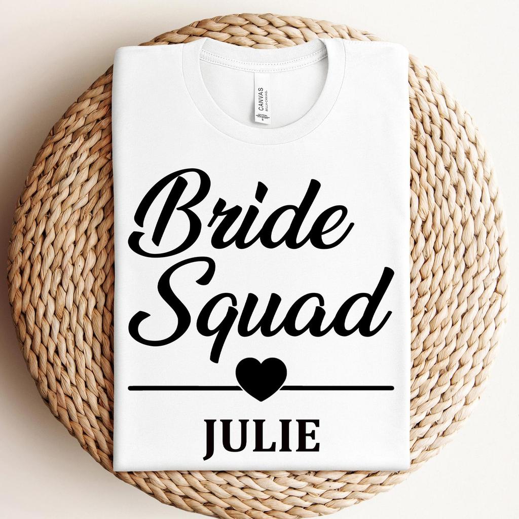 Bachelorette Party Shirts, Custom Bride Team T-shirt, Bride Bridesmaid Tops, Wedding Day Gift, Custom Bride Name Outfit