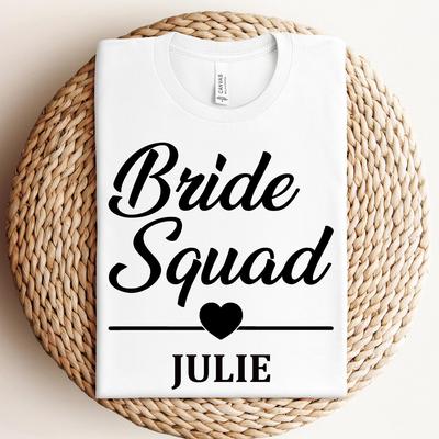 Bachelorette Party Shirts, Custom Bride Team T-shirt, Bride Bridesmaid Tops, Wedding Day Gift, Custom Bride Name Outfit