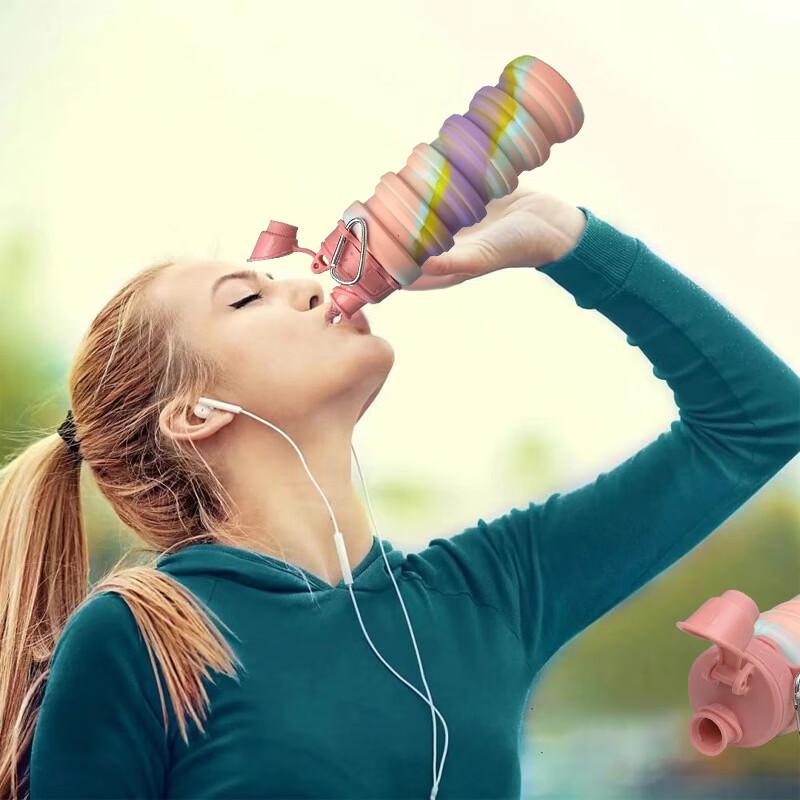 Портативная складная силиконовая бутылка для воды