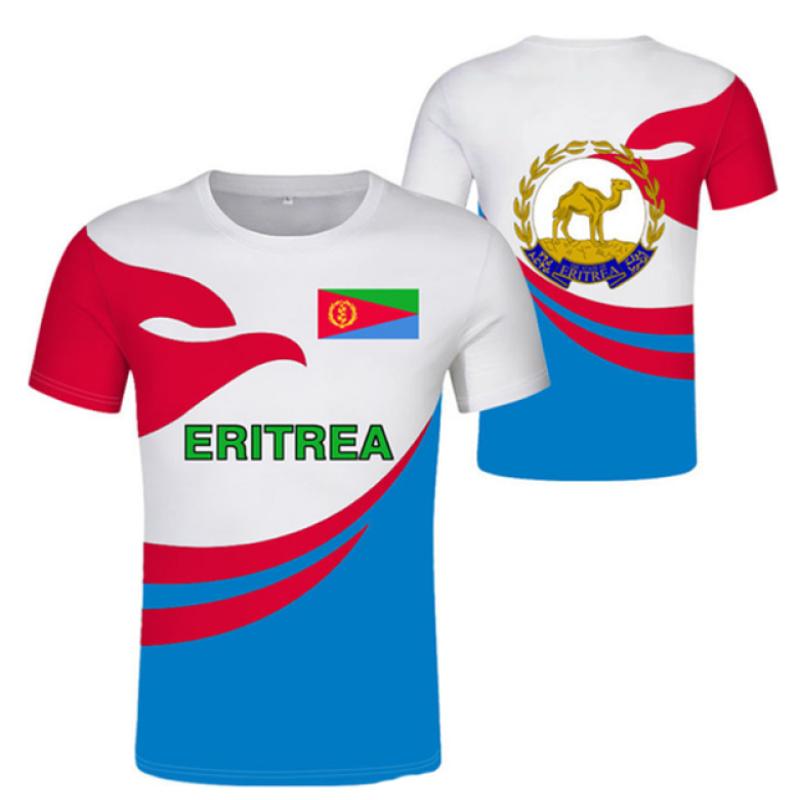 Футболки с флагом Эритреи, логотип Эритреи, футболки с 3D принтом, топы, футболки с коротким рукавом, повседневная уличная одежда с круглым вырезом, футболка Abrham Eritrea