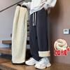Мужские зимние брюки из овечьего бархата, новый стиль, плюс утолщенные повседневные хлопковые брюки, осенние прямые спортивные штаны