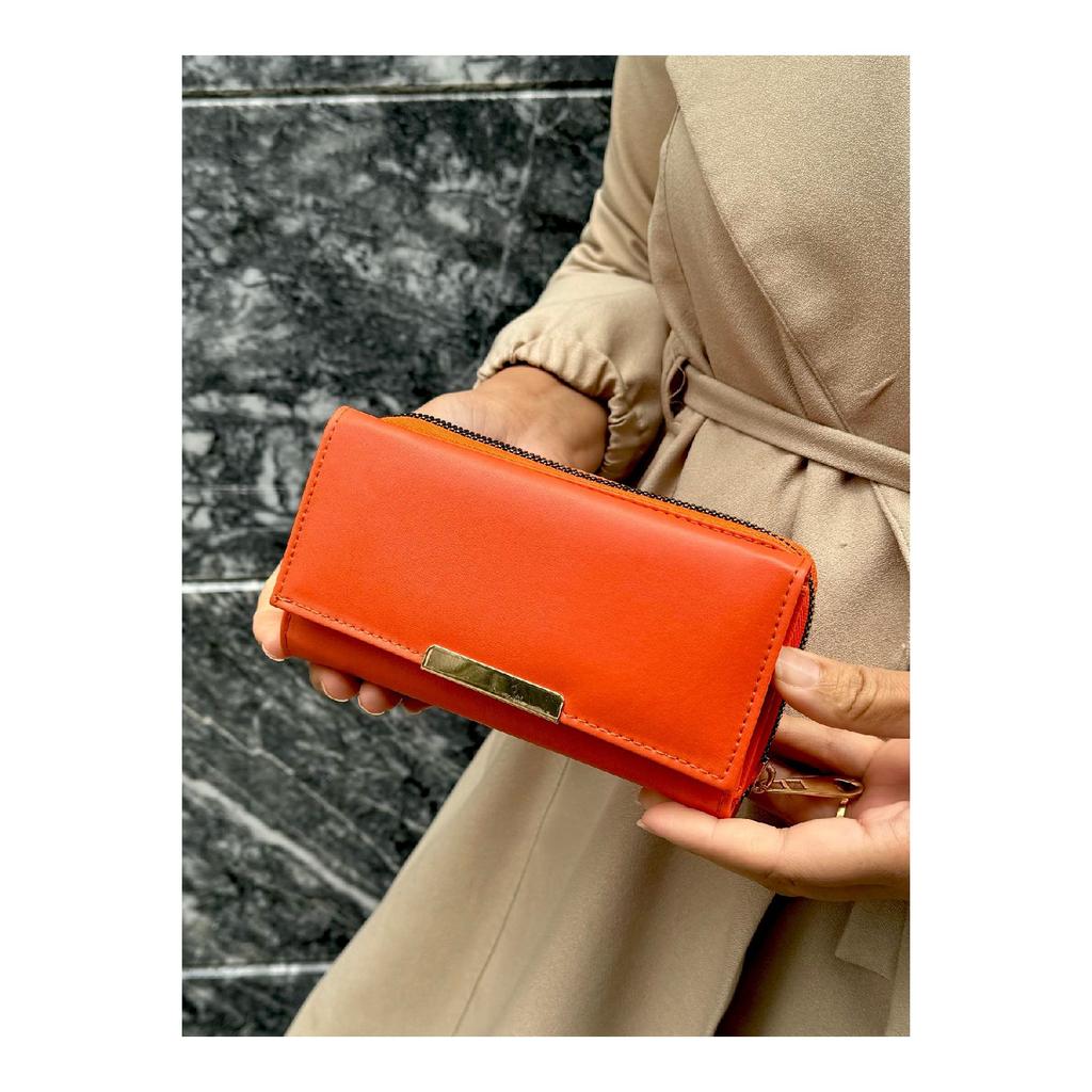 Orange Wallet Multi Compartment Wallet