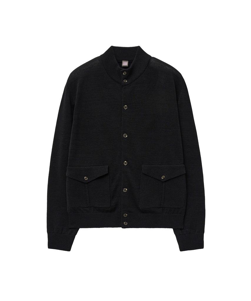 IOLO Linen A-One Knit Jacket_Ink Black