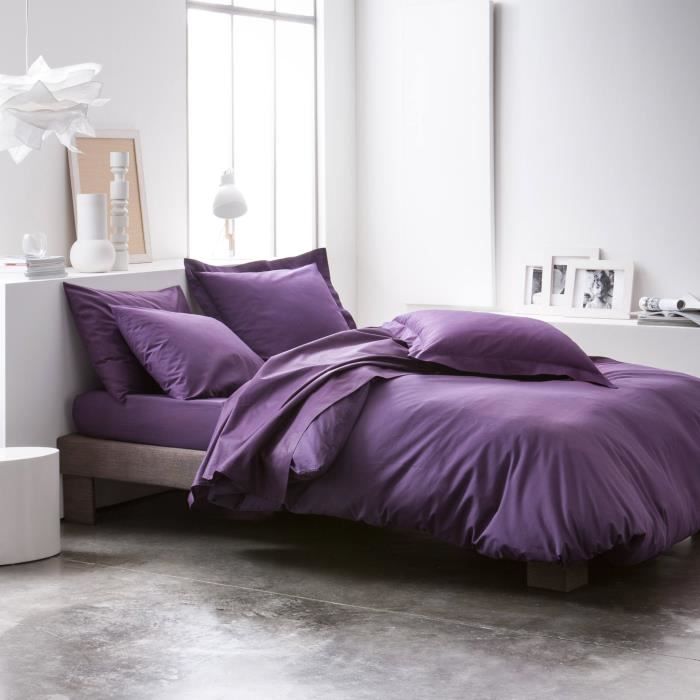 Housse de couette - Design Actuel - 220x240cm - 100% coton - Uni - Violet profond