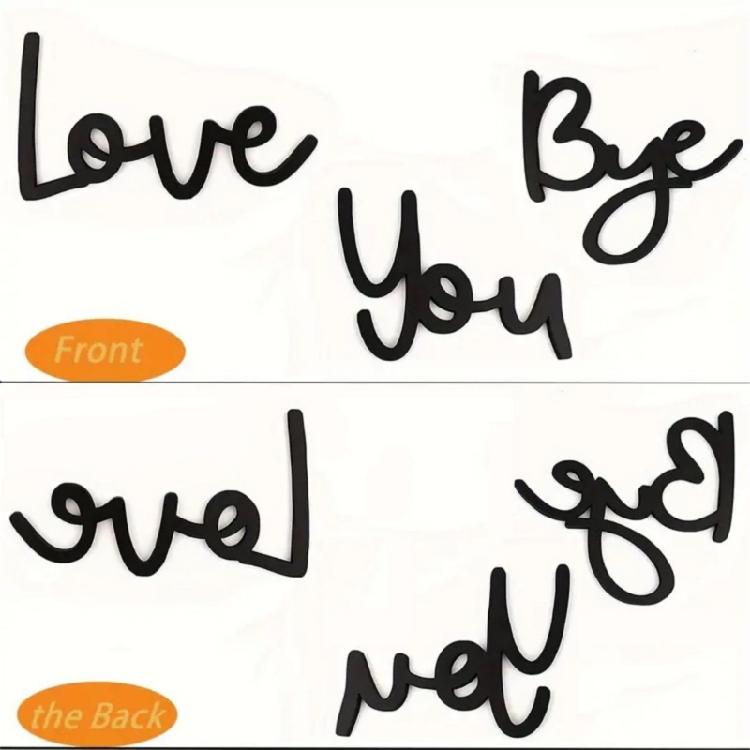 1 Set Love You Bye Wood Sign Black Wall Plaques Decors for Couples and Family Front Door Entryway Aesthetic Decoration
