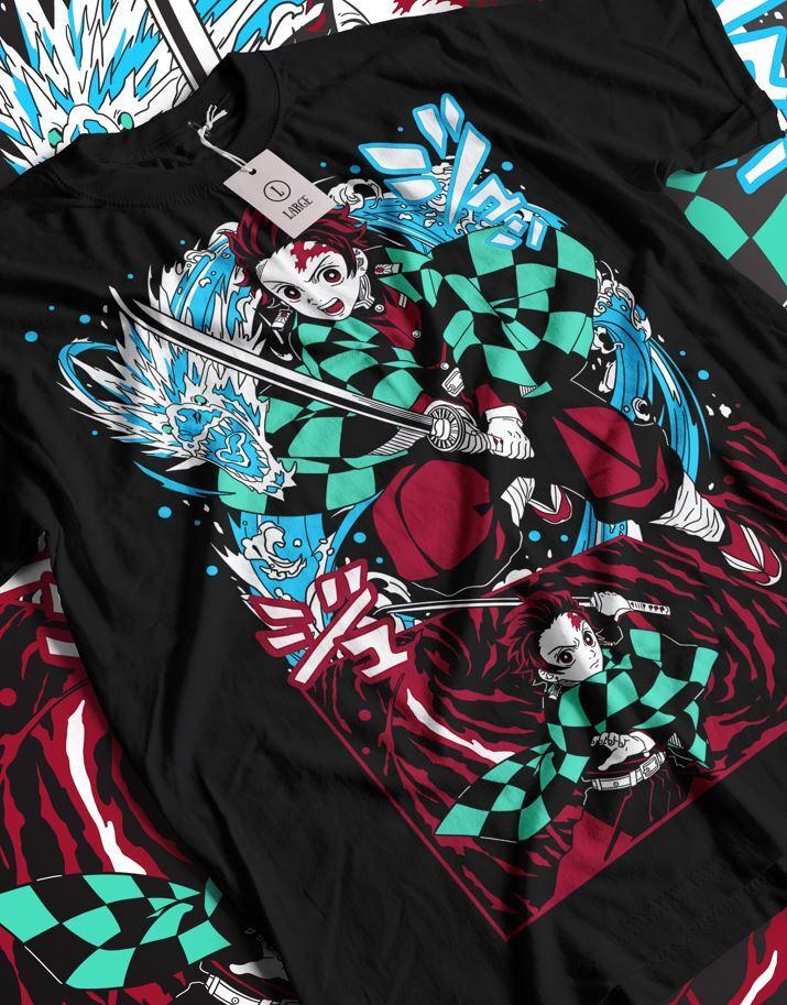 Футболка Tanjiro Demon Slayer Kimetsu No Yaiba Ужасы Аниме Футболка Nezuko Все Размеры