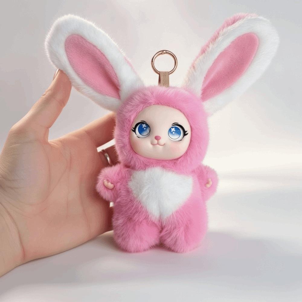 Big Ear Rabbit Plush Keychain Bag Hanging Bunny Plush Doll Pendant Rabbit Doll Figures Car Decor