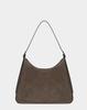 Kisyning Suede Leather Strap Hobo Bag (Cocoa)