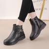 Winter Genuine Leather Women's Warm Ankle Boots Lady Handmade Soft Casual Comfortable Flat Shoes Mother Velvet Plush Snow Boots