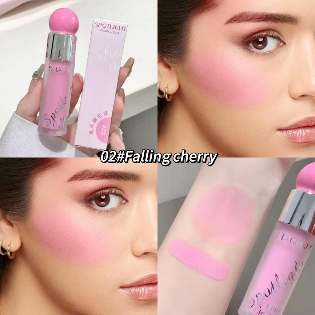 SHAQINUO Сияющие жидкие румяна и хайлайтер дуо 12ч сияние росы Легкий водно-гелевый Наслаиваемый Зеркало