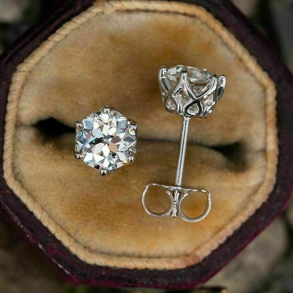 Серьги-пусеты из моиссанита 6,5 мм, сетчатые, классические женские серьги, D VVS1, изящные украшения