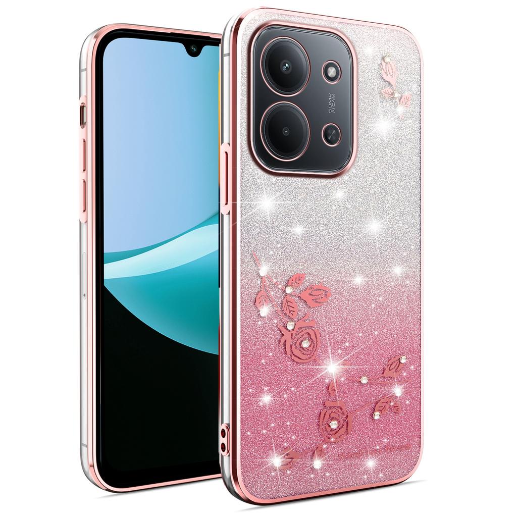 Для Xiaomi Redmi 15C 4G (Глобальный) (171 мм) Чехол Цветок TPU Гибкий Градиентный Чехол для Телефона