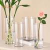 Clear Cylinder Flower Vase Wedding Party Dining Table Centerpiece Hydroponic Flower Holder Transparent Plants Container Decoration