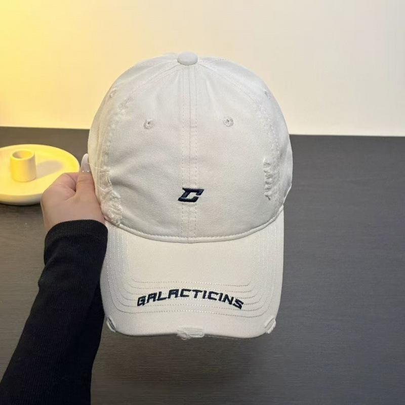 Spring And Summer Edging Ripped Embroidery Letters Baseball Cap Female Simple Fashion Versatile Hat Cap Male