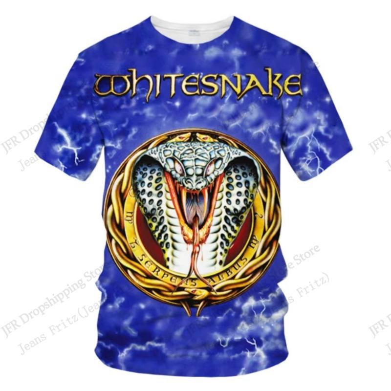 Rock BAND Whitesnake Паттерн 3D Печать Футболка Мужчины Женщины Мода Трендовый Уличный Стиль Хэви-метал Рок Футболки с коротким рукавом