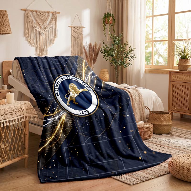 Millwall Football Print Flannel Blanket Soft Warm Sofa Bed Throw Blanket For Home Office Bedroom