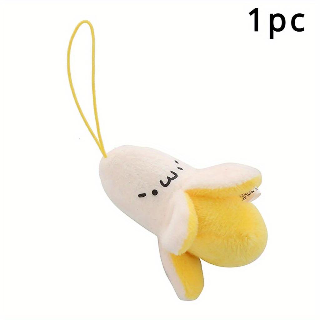Cartoon Plush Banana Keychain On Backpack Hairy Kawaii Banana Pendant for Women Men Kid Toy Doll Key Chain Bag Car
