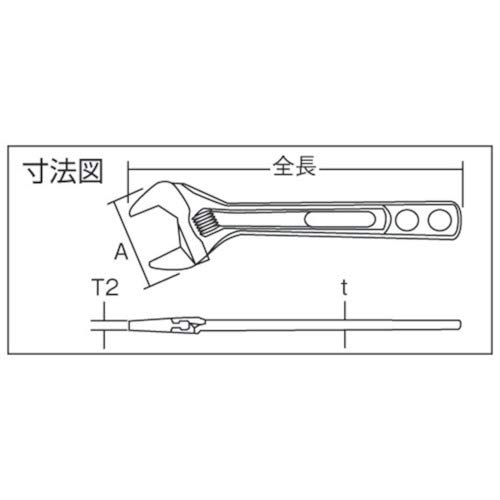 Top Industrial (TOP) Eco-Wide Thin and Lightweight Wide Adjustable Wrench, 8-30mm Opening, HY-30, for Plumbing and Faucet Work, Made In Tsubame-Sanjo,