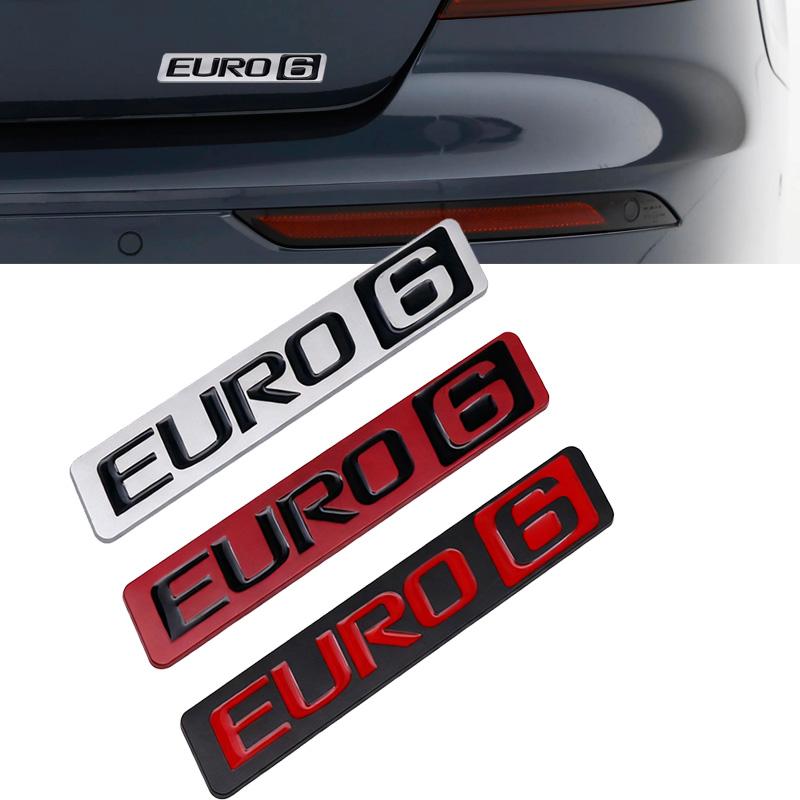 3D Metal EURO6 Car Trunk Emission Label Sticker For Decorative Accessories