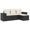VidaXL Salon de Jardin avec Coussins 4 pcs, Canapés de Terrasse, Ensemble de Meubles de Patio, Mobilier d'Extérieur, Noir 3222465
