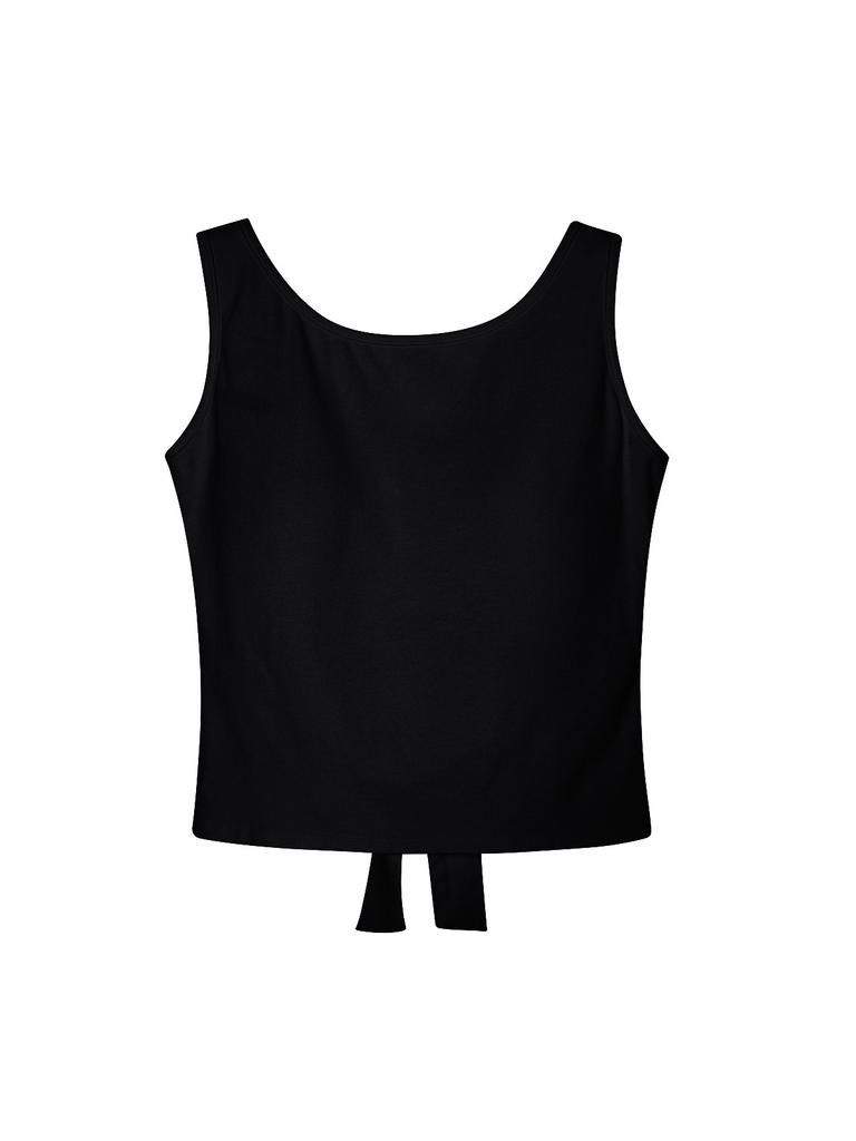 Sexy Bow Halter Sling Vest French with Chest Pad Inside Niche Outside Sleeveless Top