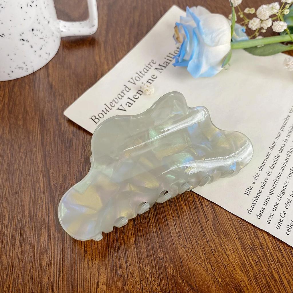 Iridescent Mermaid Shark Clip: Large Korean Acetate Hair Claw for Women's Updo