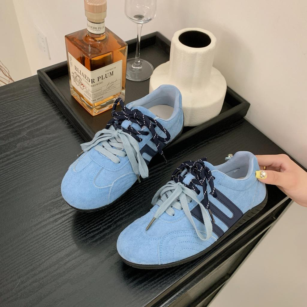 Ретро контрастная цветная вставка, кроссовки для немецких тренировок на плоской подошве для женщин, новинка 2025 года, удобные и универсальные, легкие спортивные