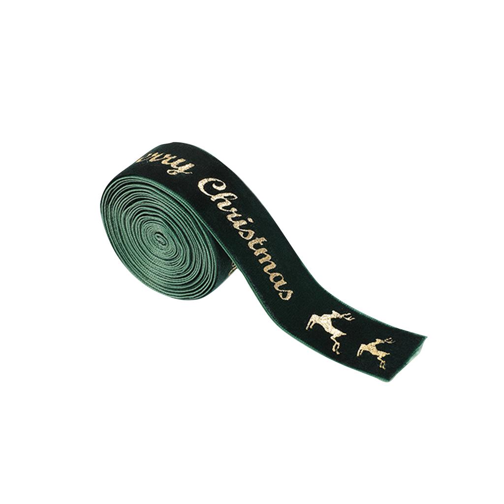 Рождественская лента Тканевый бант Лента для упаковки подарков Бархатная лента с принтом Подходит для праздничного свадебного украшения