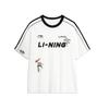 Li Ning Футболка с принтом букв Свободная Дышащая Универсальная с коротким рукавом Унисекс Топы Белая AHSU657-1(КОМАНДА702-3.4.7)