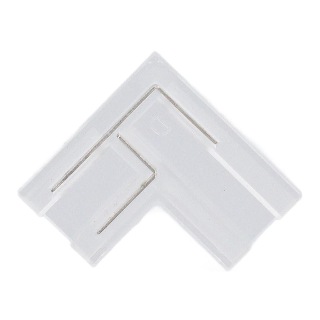 20Pcs FCOB COB Connector Transparent L Corner Shaped 8mm 0.31in 2 Pin V+v‑ Single Color LED Strip Connector