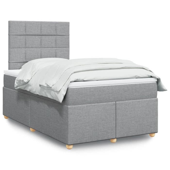 Maison Exclusive - Sommier à lattes de lit et matelas gris clair 120x190 cm tissu