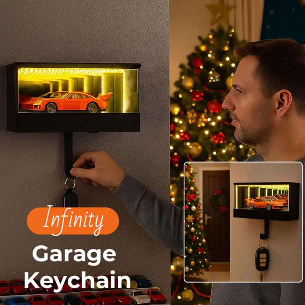 LED Light Up Key Storage Dreamy Warm White Christmas Decor Unique Car Accessory Gift Luminous Infinity Mirror Garage Key Holder