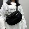 Женская сетчатая простая косая сумка на ремне Повседневная универсальная сумка через плечо из нейлона с вставками