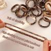 15/25Pcs Women's Leopard Print Textured Fashion Fabric Hair Scrunchies ,High Elastic Vintage Hair Tie-Suitable For All Seasons