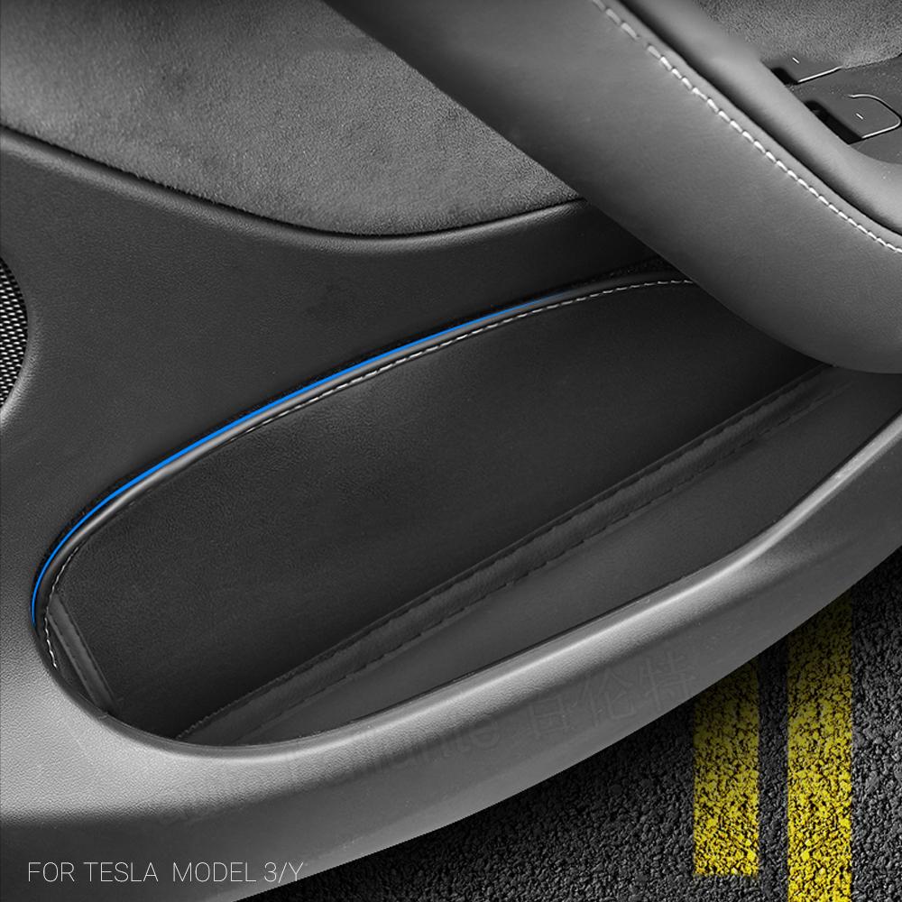 4 шт., слот для передней и задней двери автомобиля, боковая подушка для хранения, ящик для хранения на 2022 2023 Tesla Model Y 3