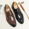 Модные роскошные дизайнерские мужские деловые кожаные платья черного цвета, повседневные туфли бренда, свадебные туфли для мужчин, офисные туфли класса люкс на плоской подошве, мокасины