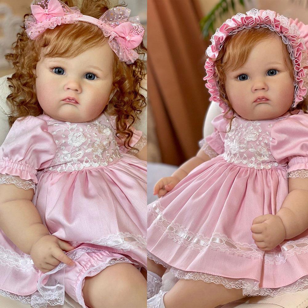 23 Inch Reborn Doll Kit Charlotte Toddler Fresh Color Soft Doll DIY Kits Vinyl Silicone Doll So K2J0