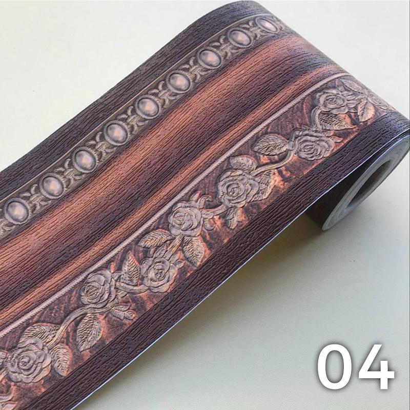 5M ПВХ самоклеящиеся наклейки на плинтус, цветочные наклейки на талию, водонепроницаемые 3D настенные бордюры для ванной комнаты, декор