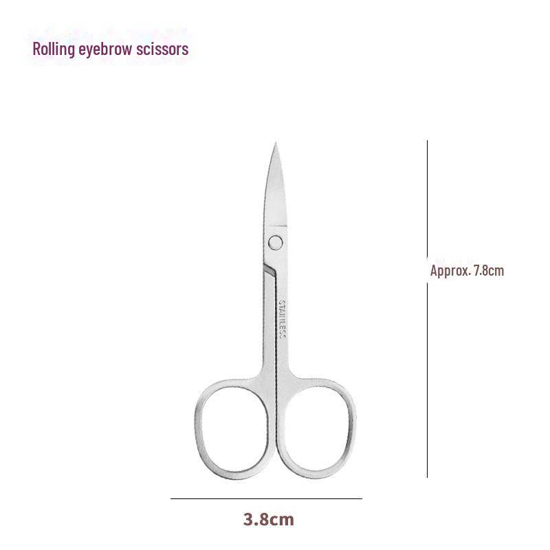 Precision Stainless Steel Nose Hair Scissors - Beauty Tools for Eyebrows & Trimming Small Hairs