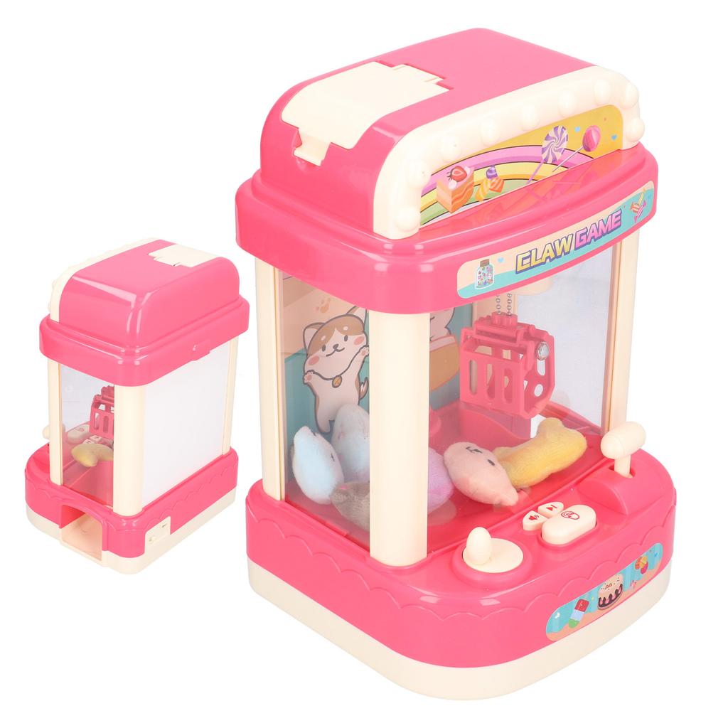 Детская кукольная машина с когтями, ручная мини-игрушка, игровой автомат с монетами и звуками, светло-розовый
