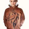 Trendy Horse Graphic Print Long Sleeve Hoodie for Girls - Soft Cozy Unique Design for Fall and Winter Wear for School