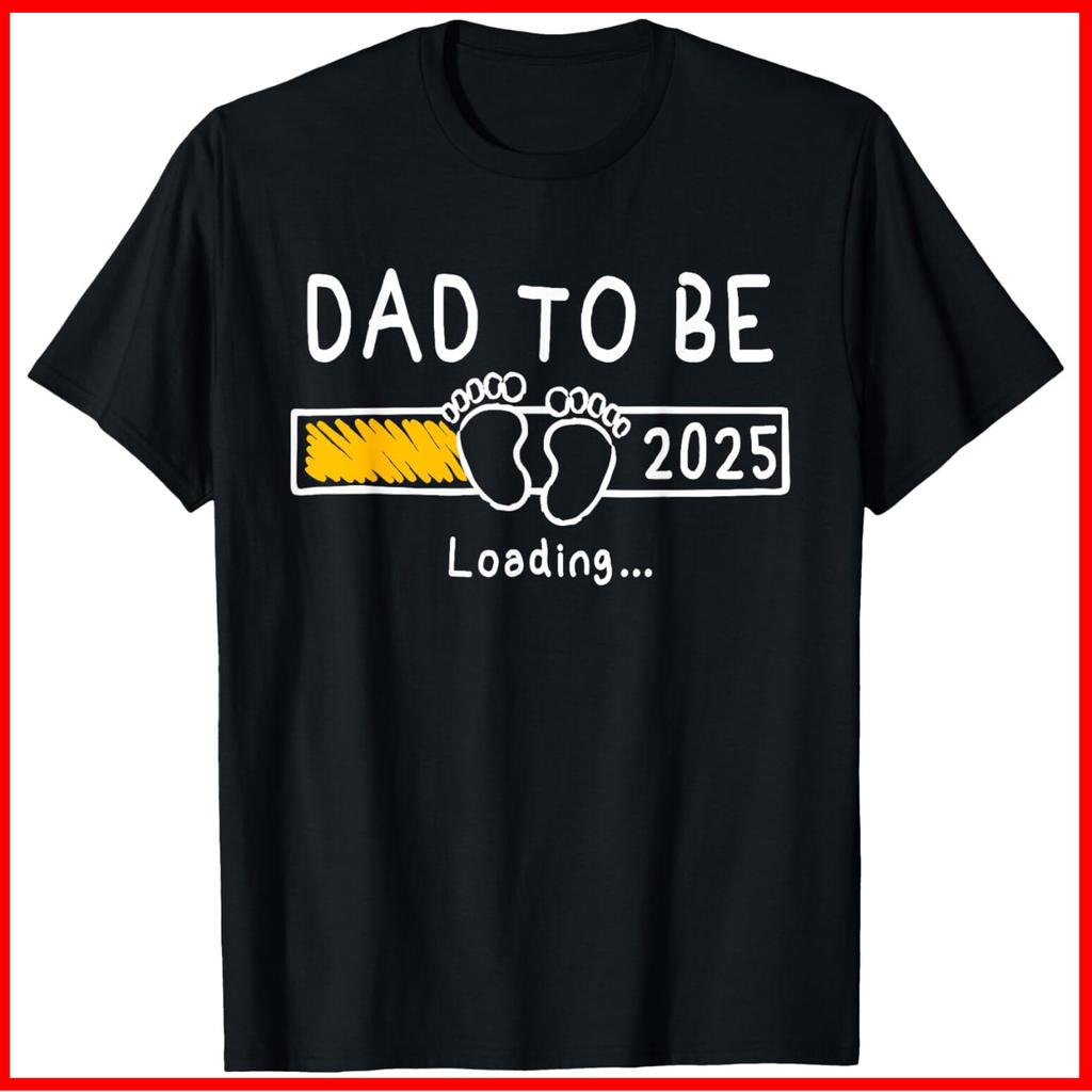 Dad To Be 2025 Dad est 2025 Daddy To Be Promoted to Daddy Black Cotton T-Shirt